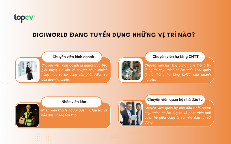 Một số vị trí Digiworld đang tuyển dụng